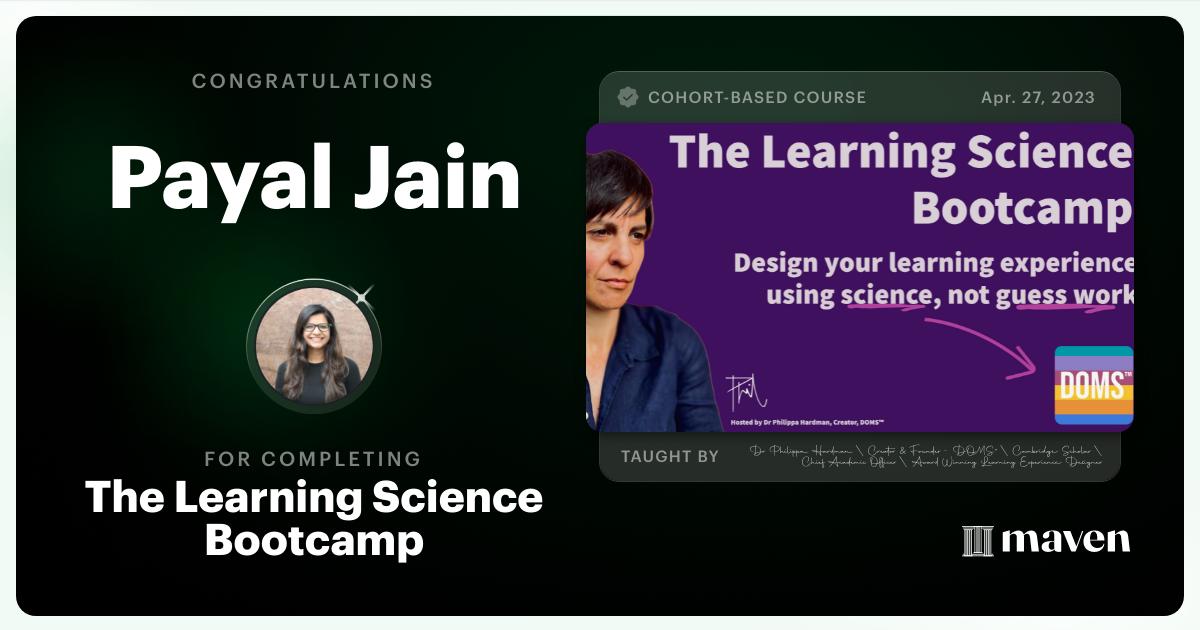 Certificate of Completion for The AI Bootcamp for L&D