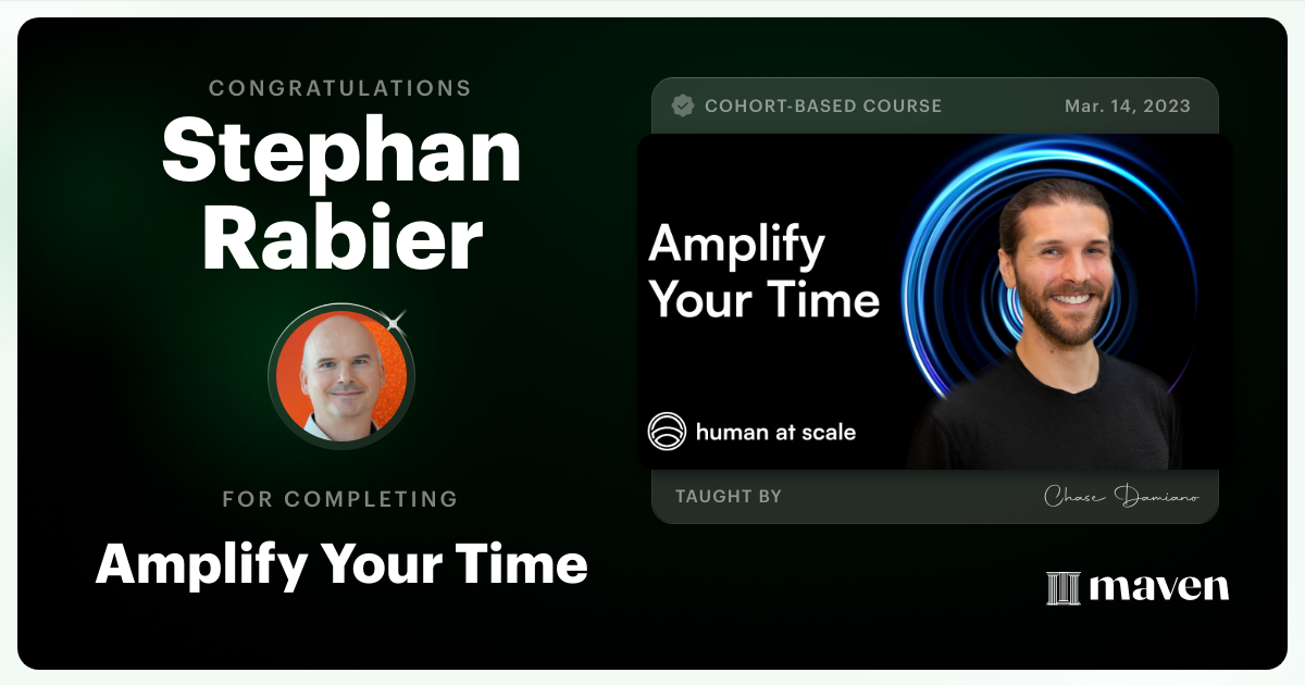 Certificate of Completion for Five Weeks To Freedom - Making The Jump to Leadership