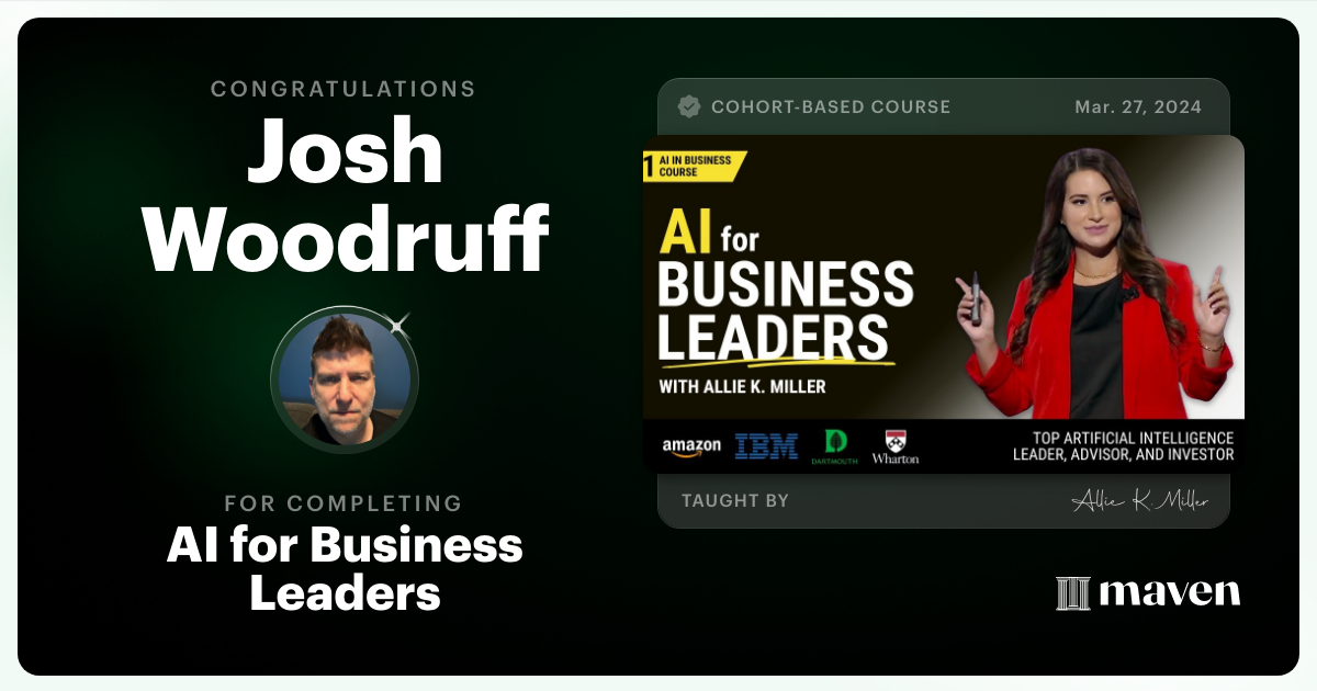 Certificate of Completion for AI for Business Leaders
