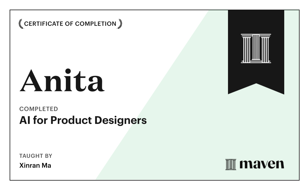 Certificate for AI for Product Designers