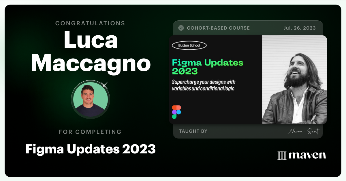 Certificate of Completion for Design Tokens with Figma Variables