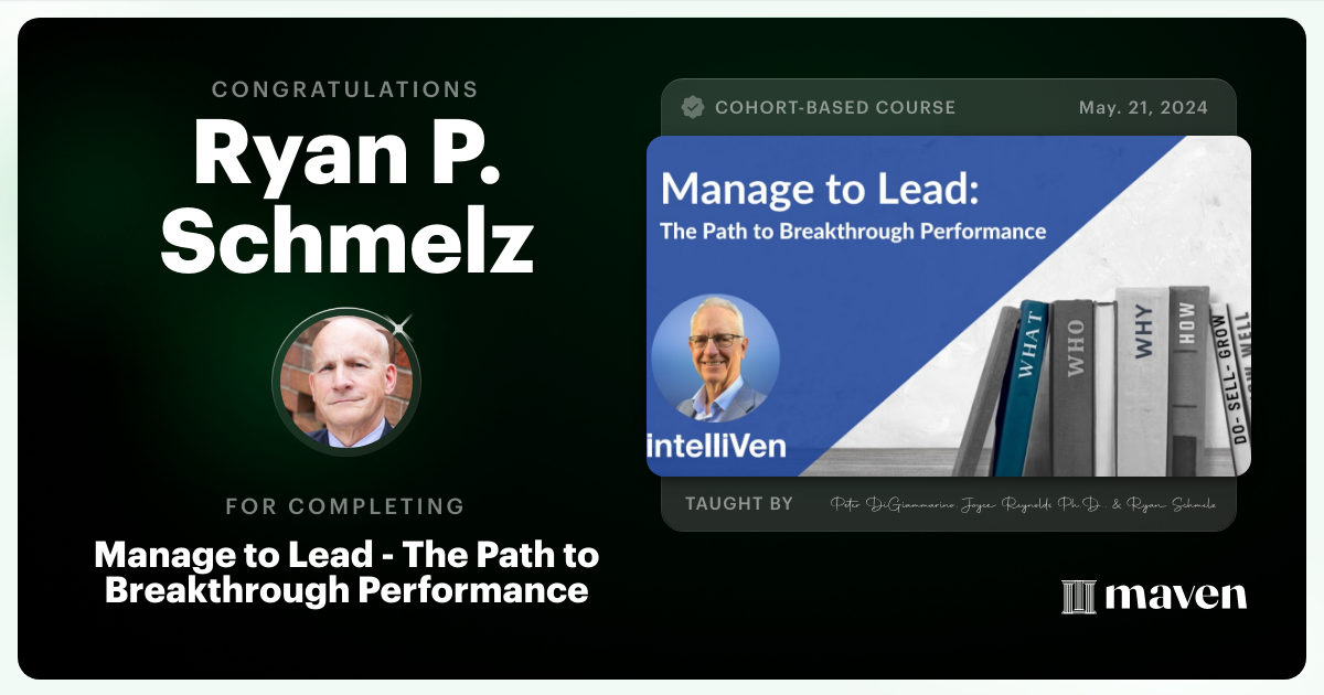 Certificate of Completion for Executive Alignment for Enterprise Operations and Governance