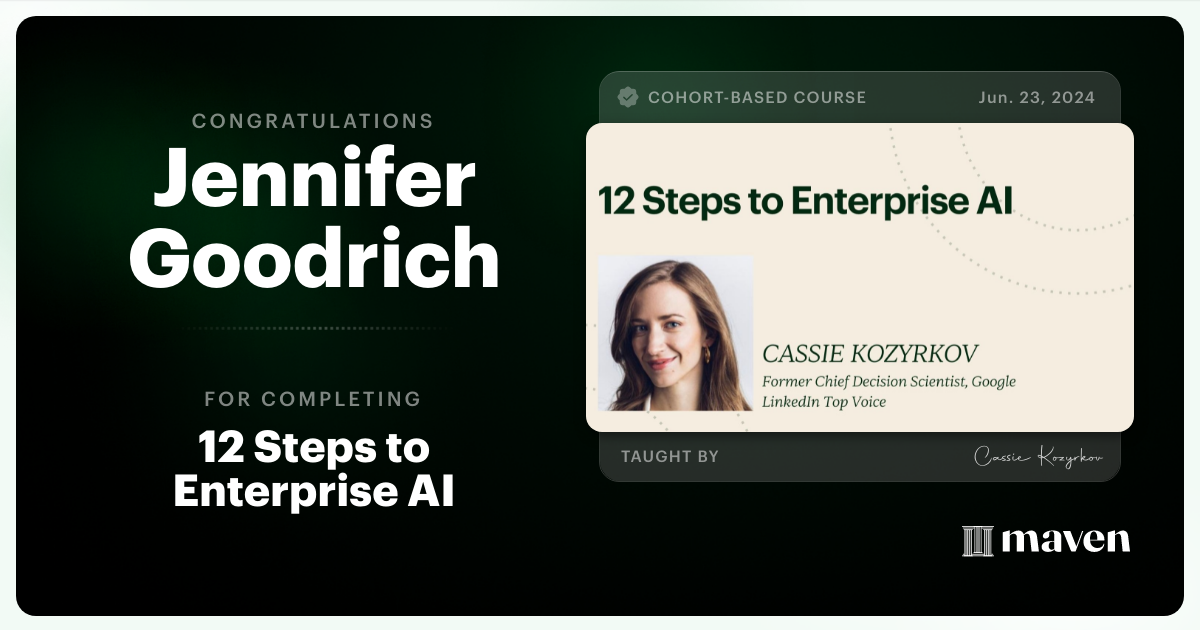 Certificate of Completion for Developing Your AI Strategy: A Framework for Leadership