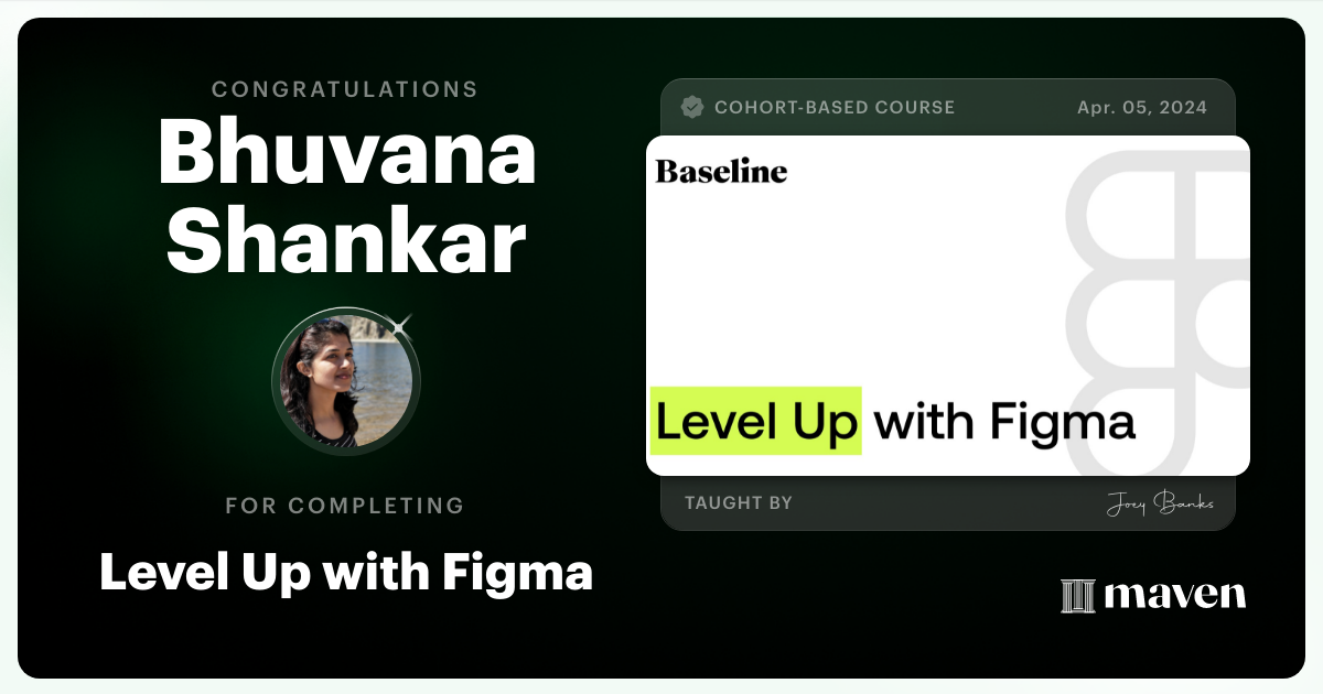 Certificate of Completion for Level Up with Figma