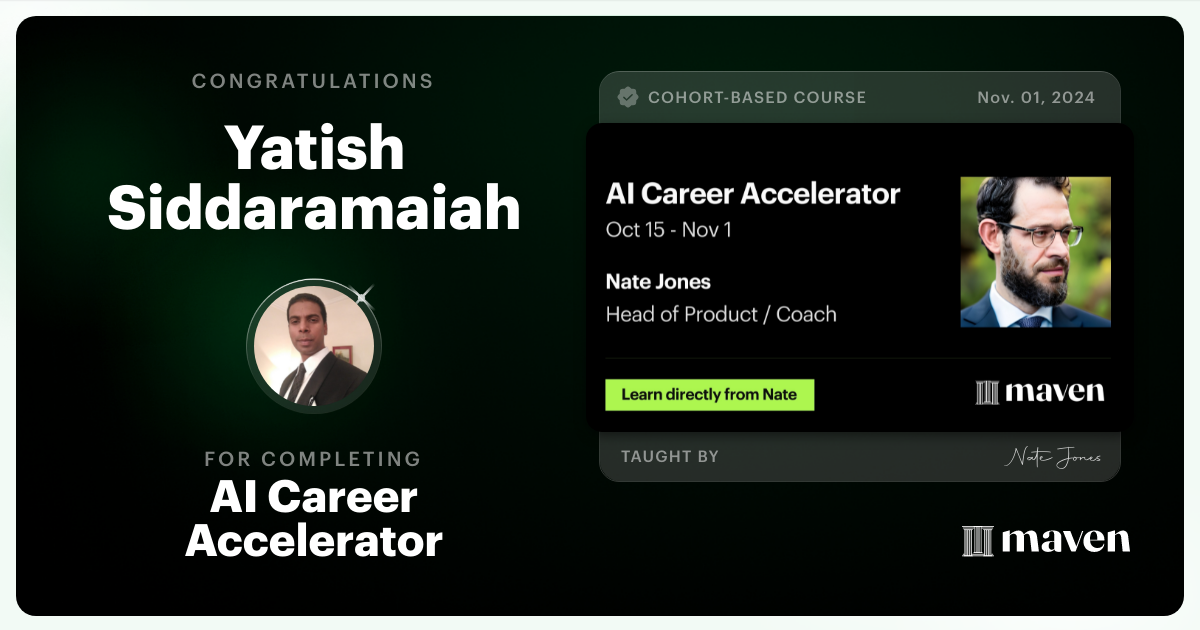 Certificate of Completion for AI Career Accelerator