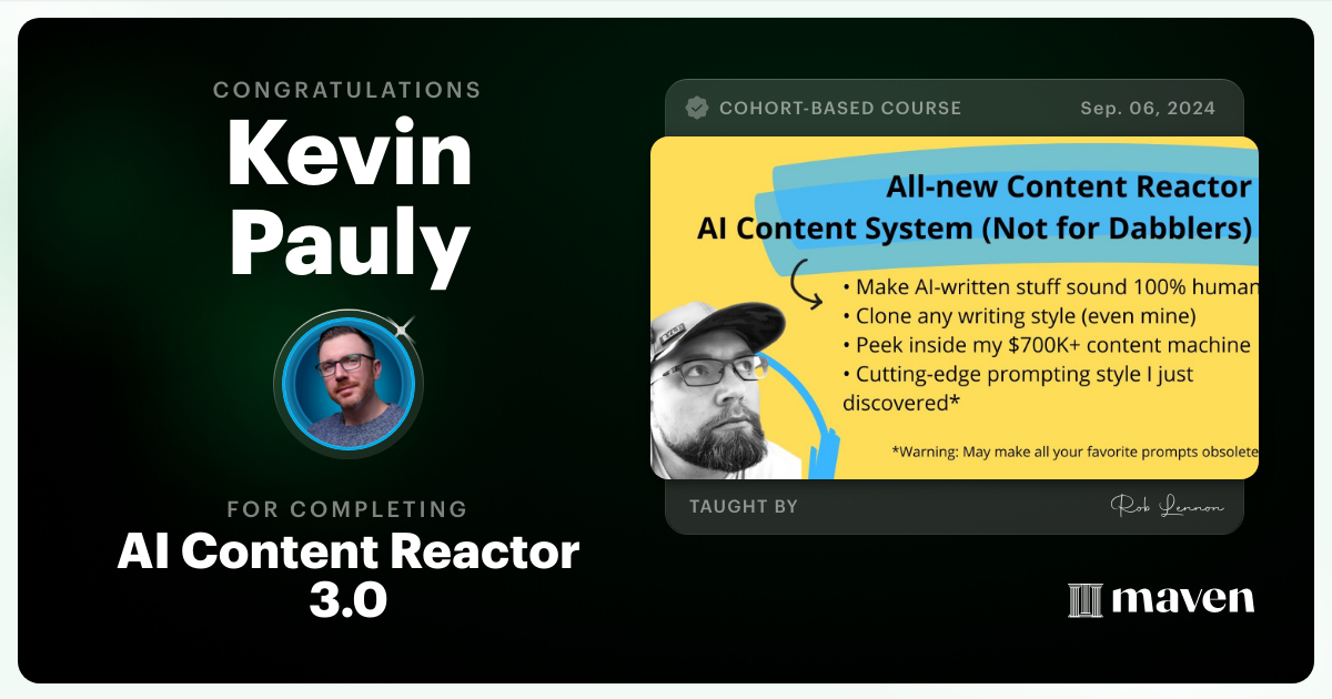 Certificate of Completion for AI Agents for Content Creators