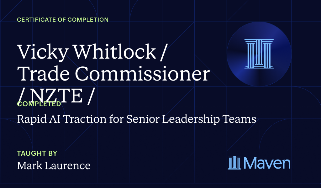 Certificate for Rapid AI Traction for Senior Leadership Teams