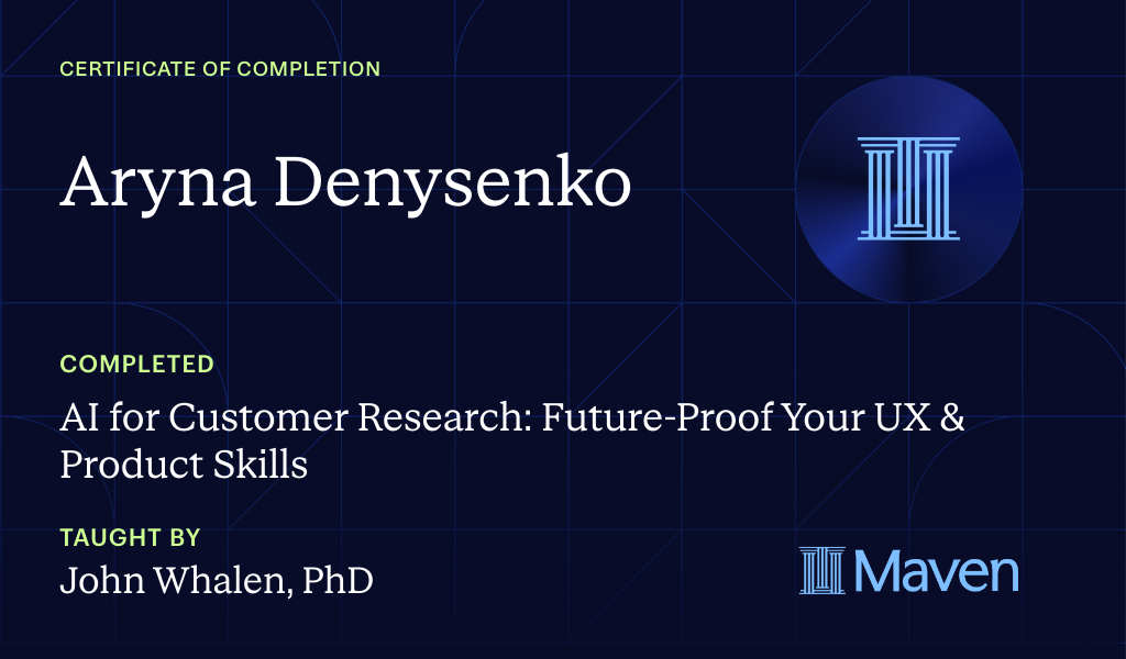 Certificate for AI for Customer Research: Deliver Trusted Insights at Scale
