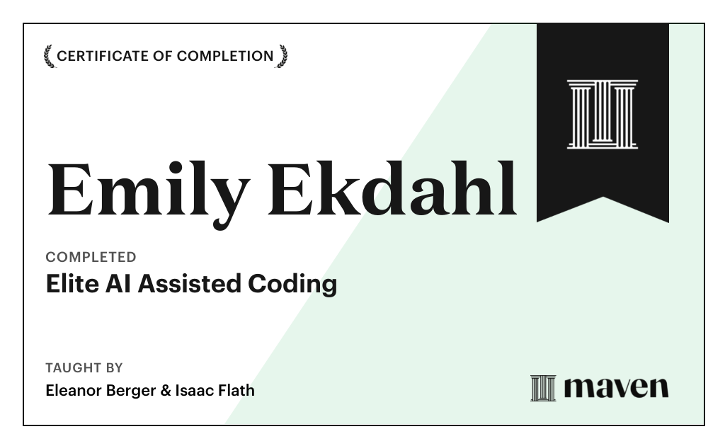 Certificate for Elite AI Assisted Coding