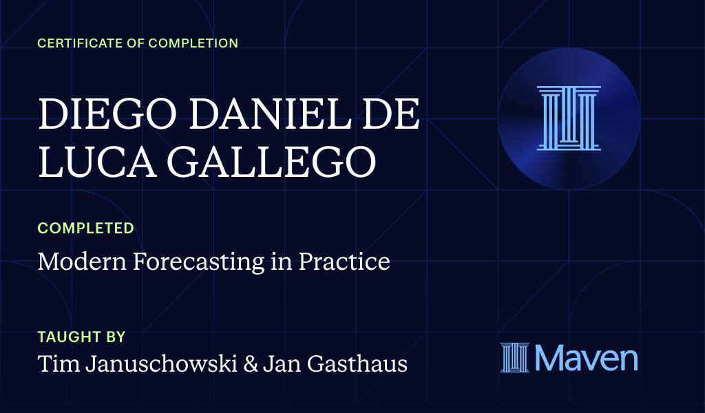 Certificate for Modern Forecasting in Practice