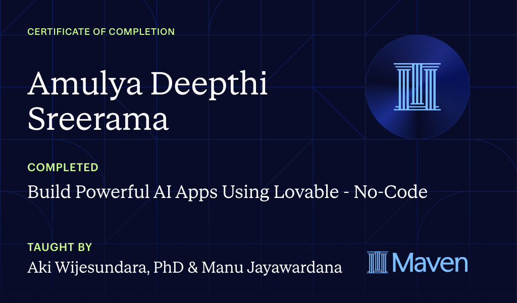 Certificate for No Code AI Certification