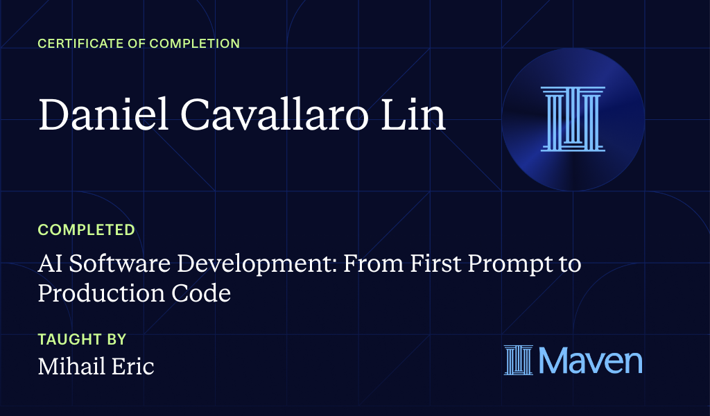 Certificate for AI Software Development: From First Prompt to Production Code