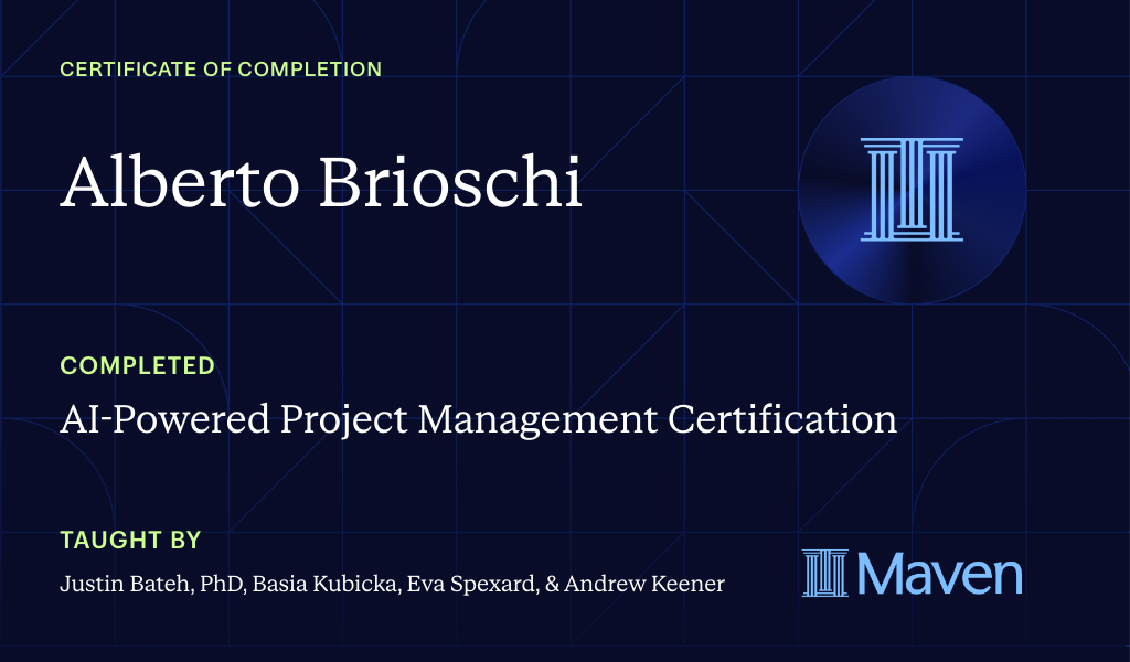 Certificate for AI for Project Management Certification
