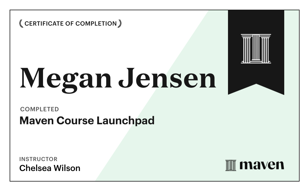 Certificate for Maven Course Launchpad