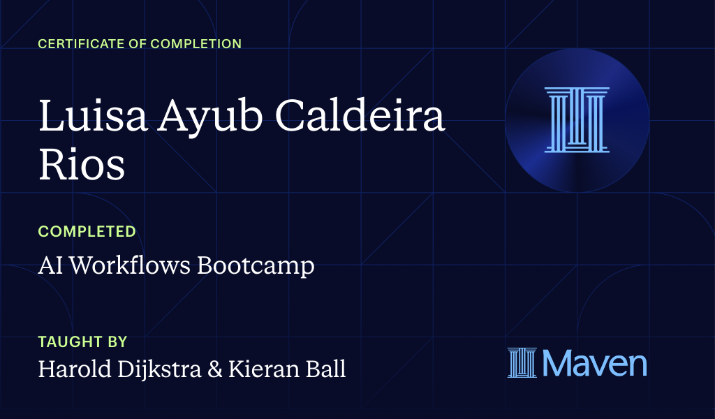 Certificate for AI Workflows Bootcamp