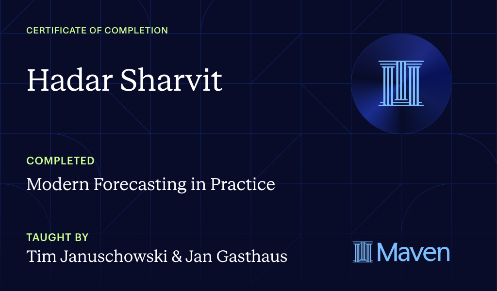 Certificate for Modern Forecasting in Practice