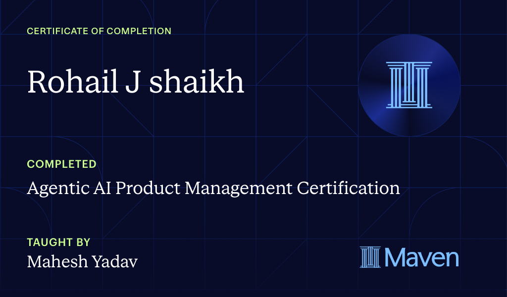 Certificate for Agentic AI Product Management Certification using Claude Code