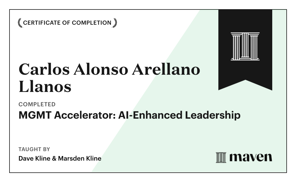 Certificate for MGMT Accelerator: AI-Enhanced Leadership