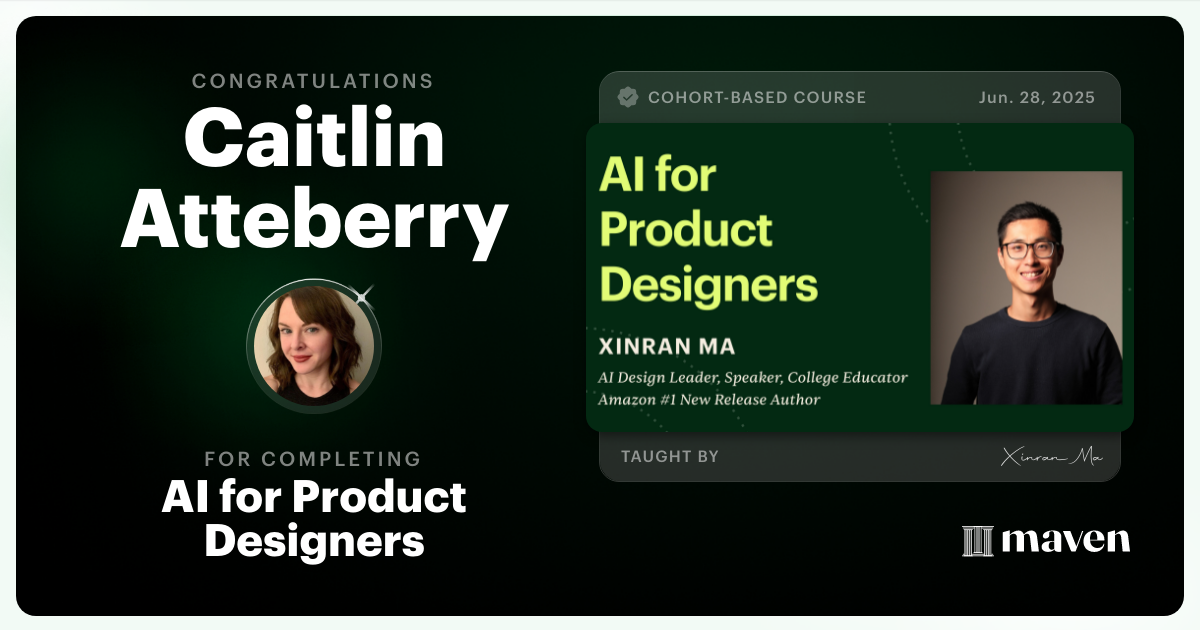 Certificate of Completion for AI for Product Designers