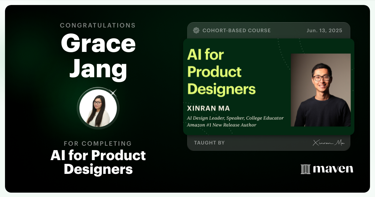 Certificate of Completion for AI for Product Designers