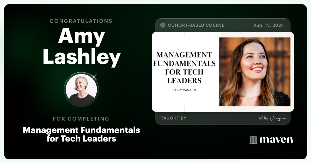 Certificate of Completion for Engineering Leadership in the AI Era