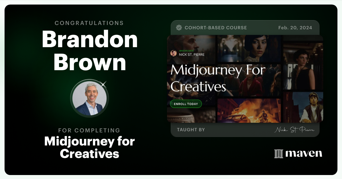 Certificate of Completion for Midjourney for Creatives