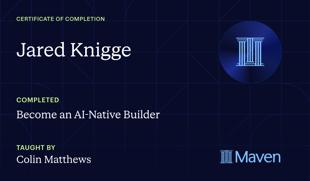 Certificate for Become an AI-Native Builder