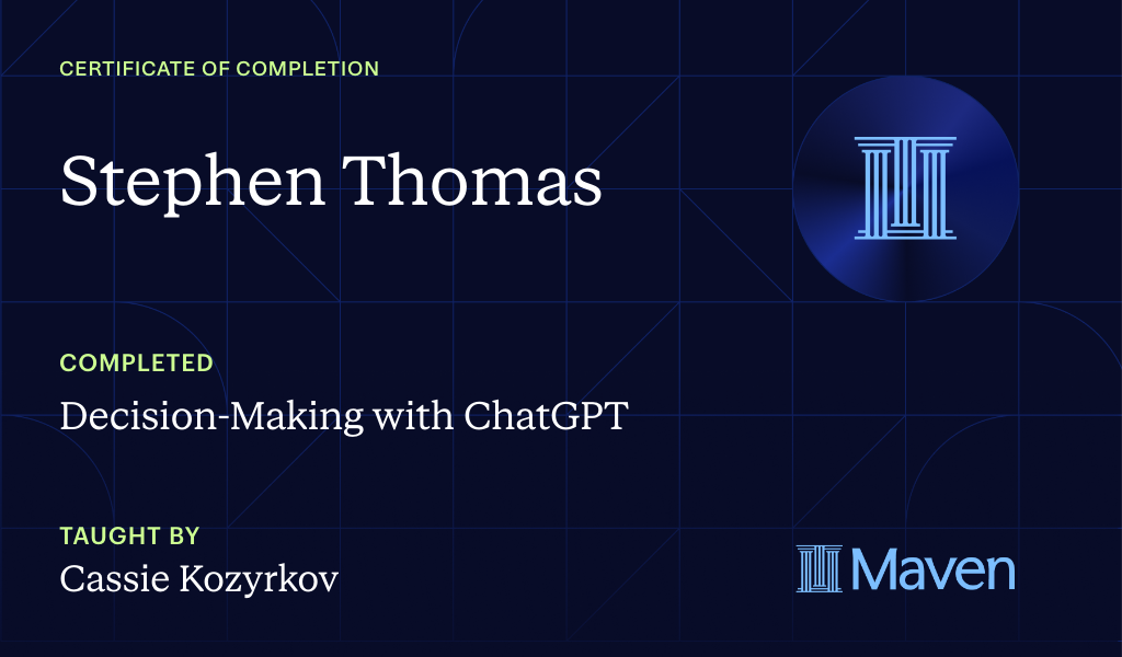 Certificate for Decision-Making with ChatGPT