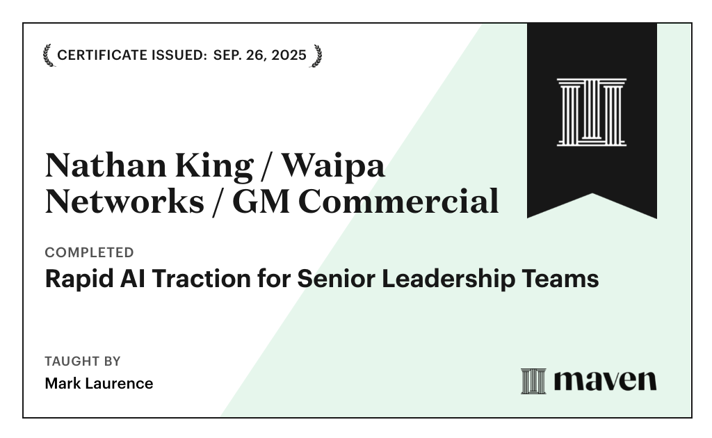 Certificate for Rapid AI Traction for Senior Leadership Teams