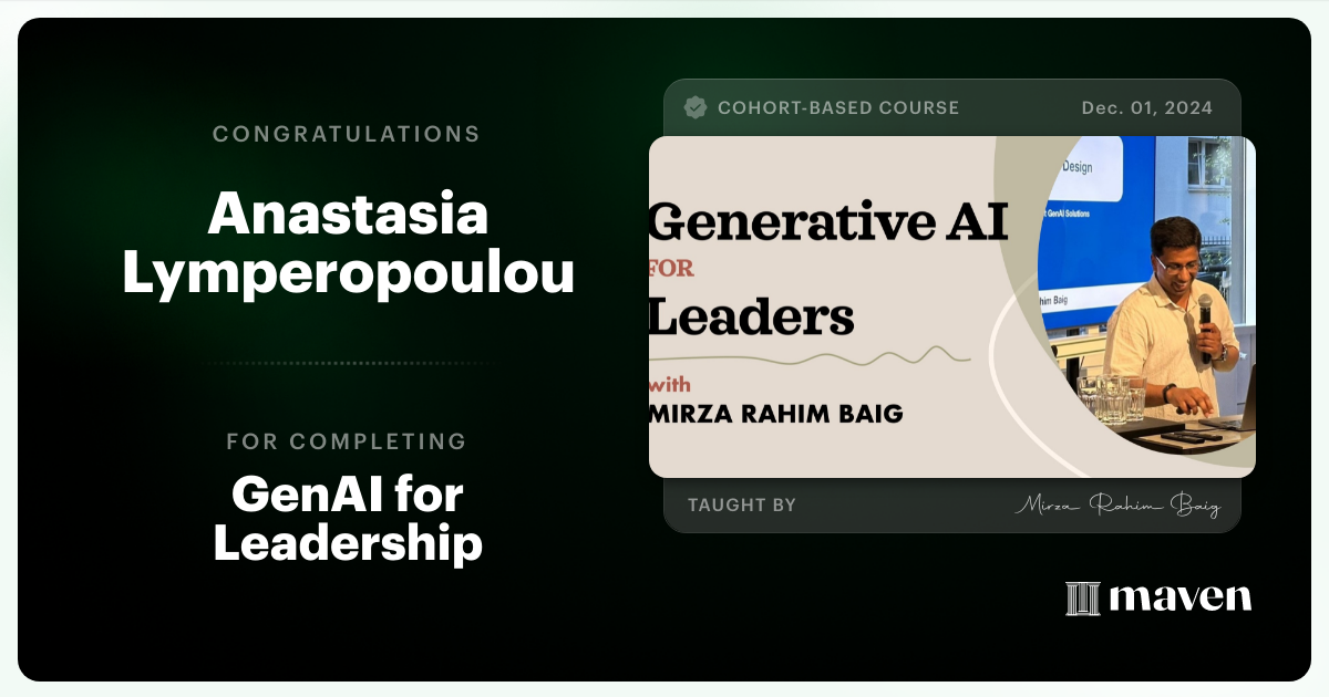 Certificate of Completion for GenAI for Leadership