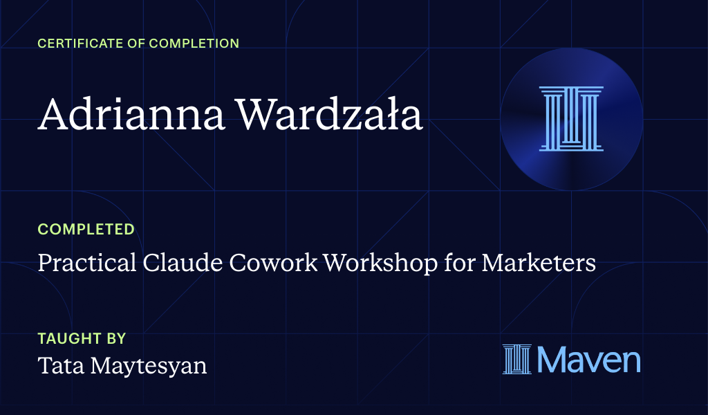 Certificate for Practical Claude Cowork Workshop