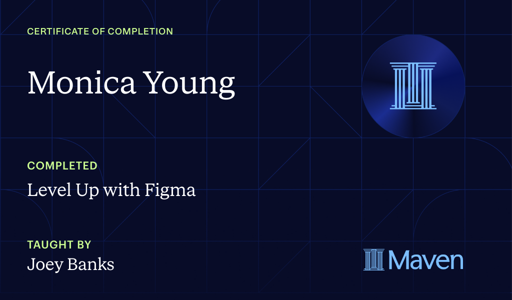 Certificate for Level Up with Figma