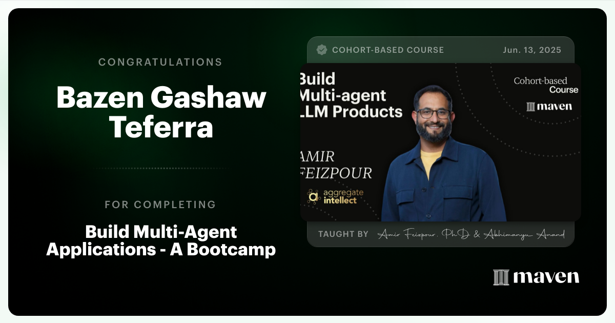 Certificate of Completion for AI Agents for Pragmatic Builders - Claude Code, LangGraph, n8n