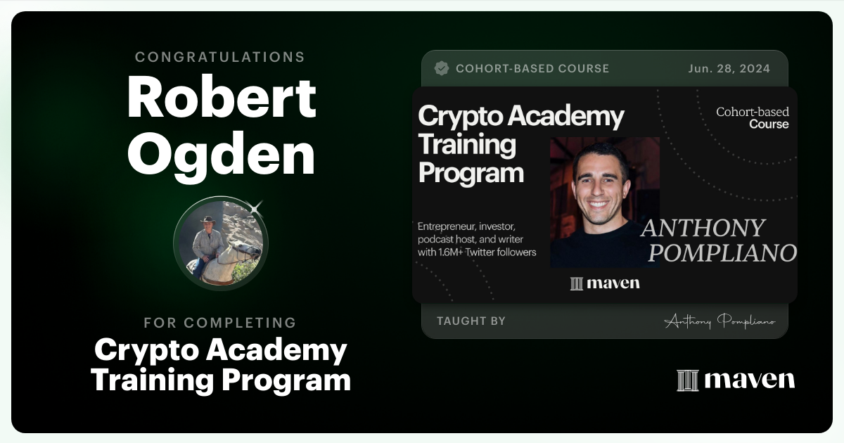Certificate of Completion for Crypto Academy Training Program
