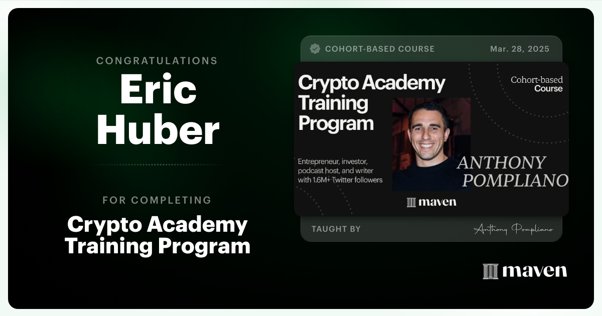 Certificate of Completion for Crypto Academy Training Program