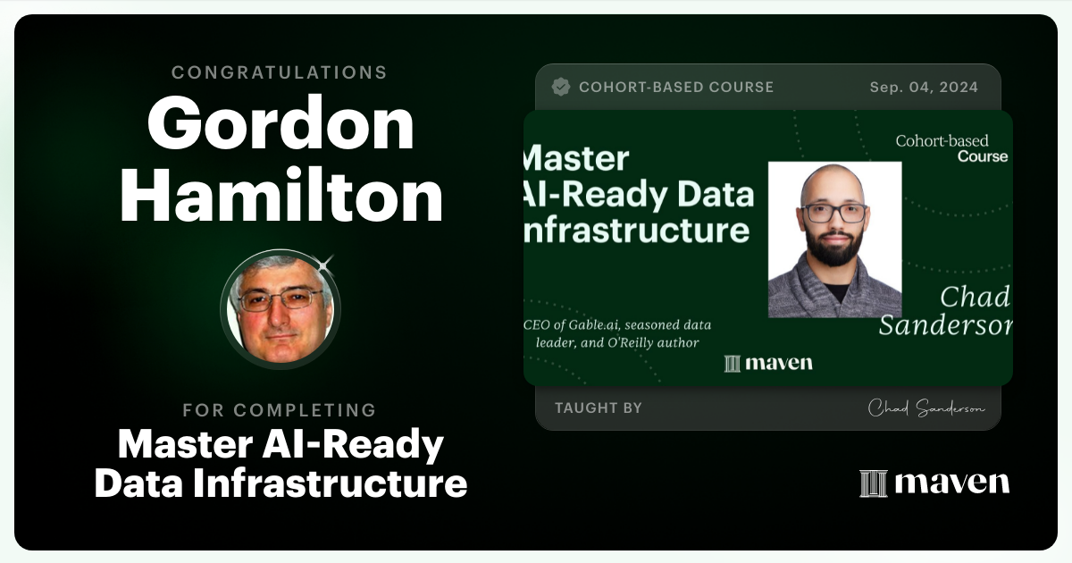 Certificate of Completion for Master AI-Ready Data Infrastructure
