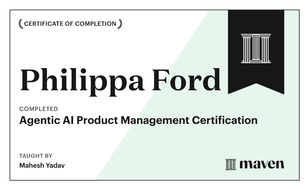Certificate for Agentic AI Product Management Certification
