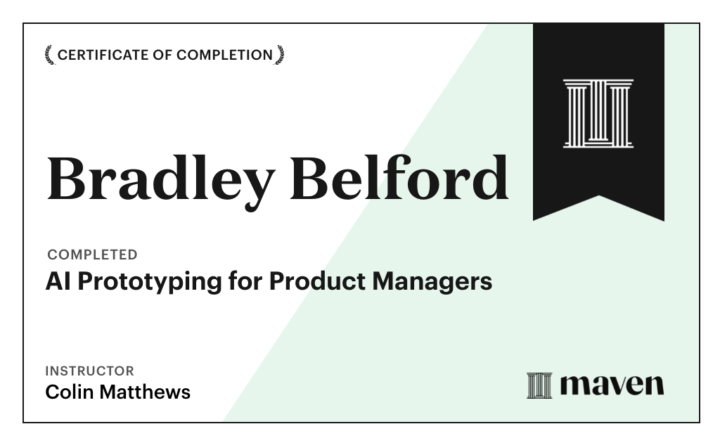 Certificate for AI Prototyping for Product Managers
