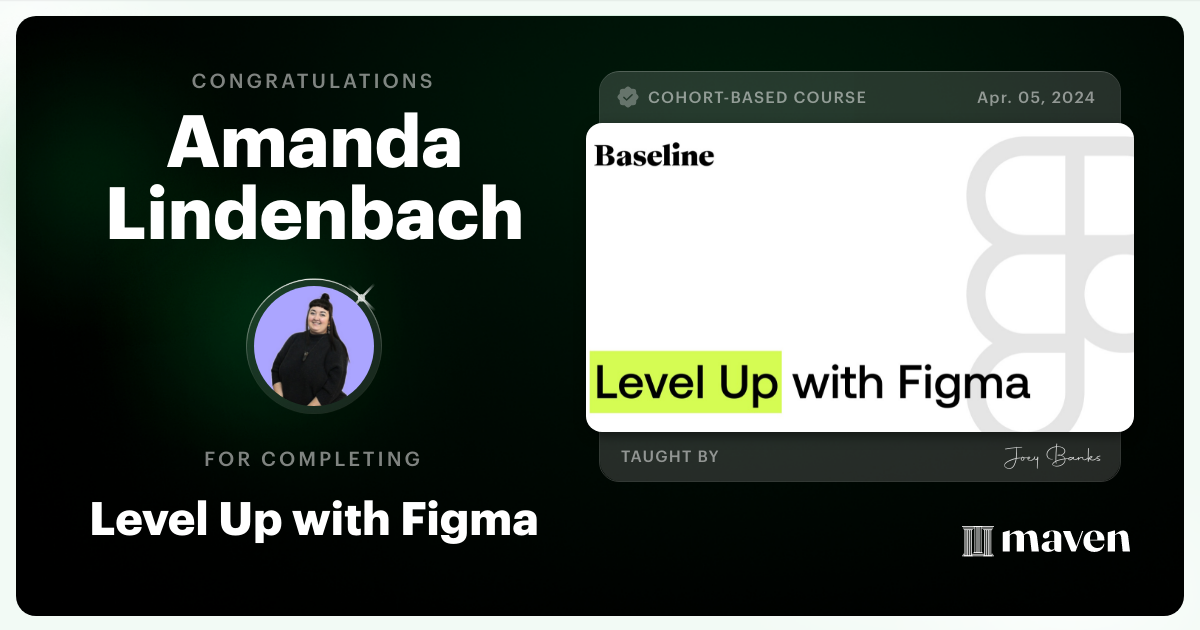 Certificate of Completion for Level Up with Figma