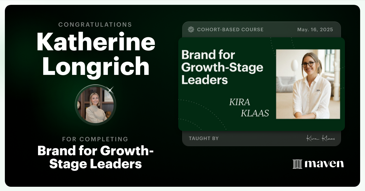 Certificate of Completion for Brand for Growth-Stage Leaders: The 2026 Playbook