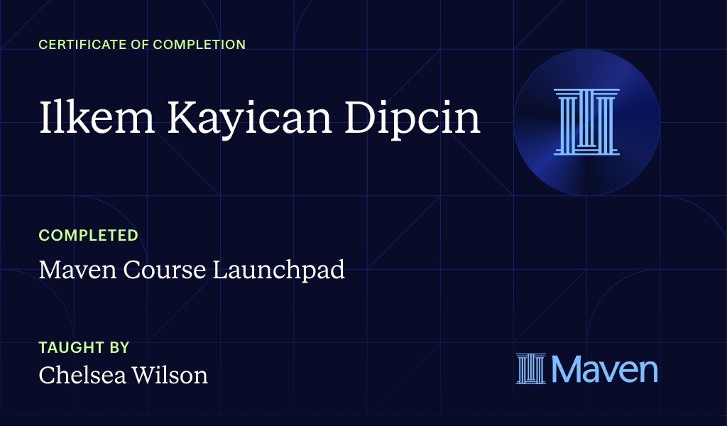 Certificate for Maven Course Launchpad