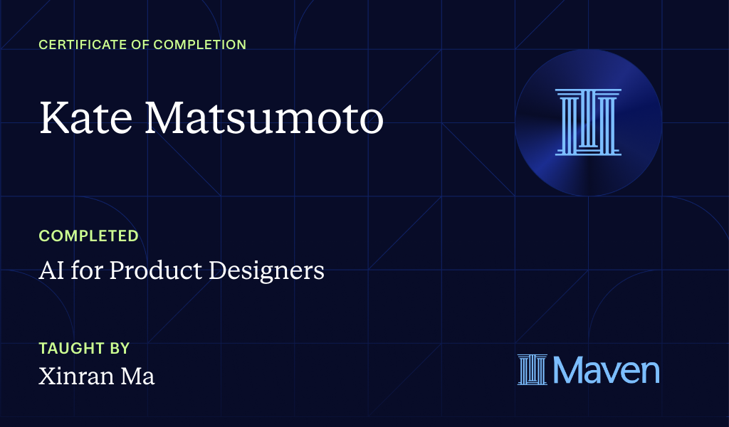 Certificate for AI for Product Designers