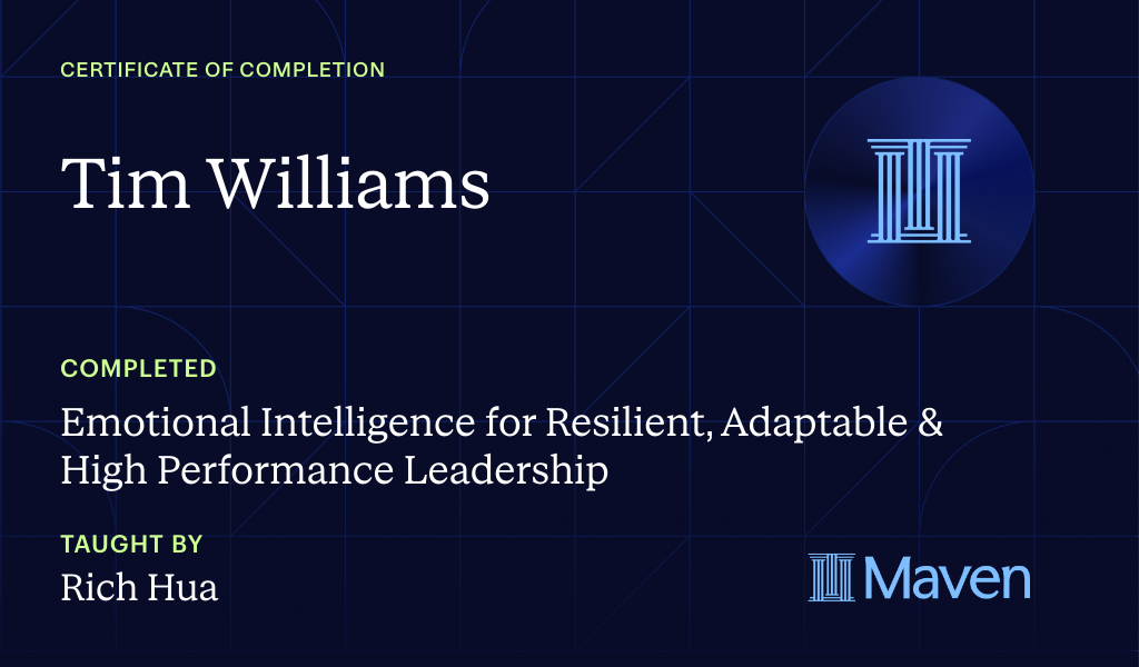 Certificate for Emotional Intelligence for Resilient, Adaptable & High Performance Leadership