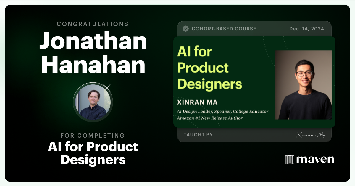 Certificate of Completion for AI for Product Designers