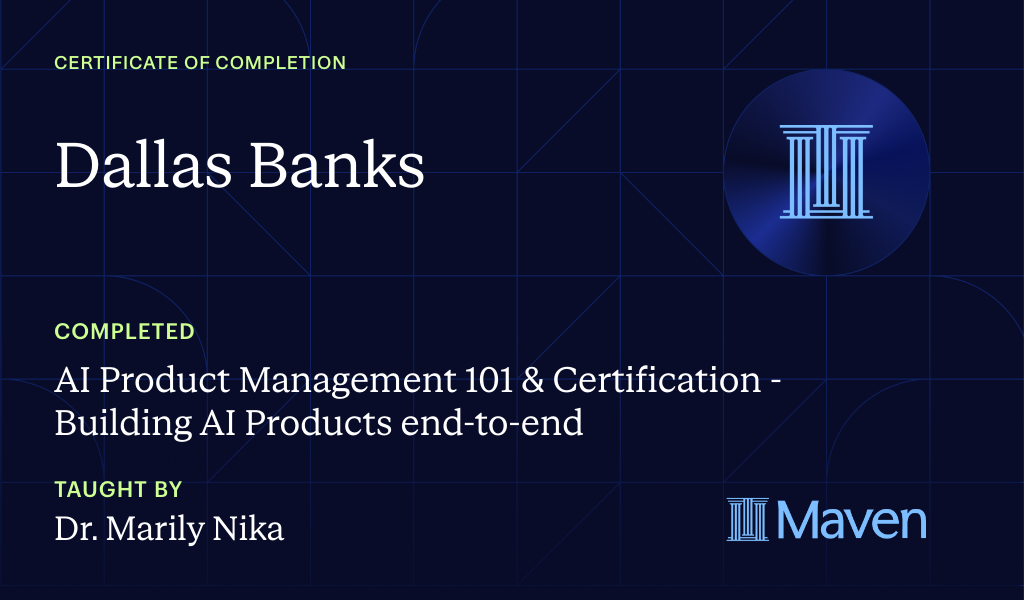 Certificate for AI Product Management 101 by AI Product Academy