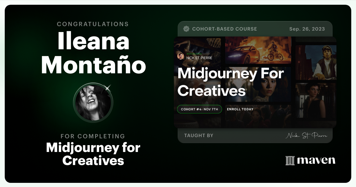 Certificate of Completion for Midjourney for Creatives