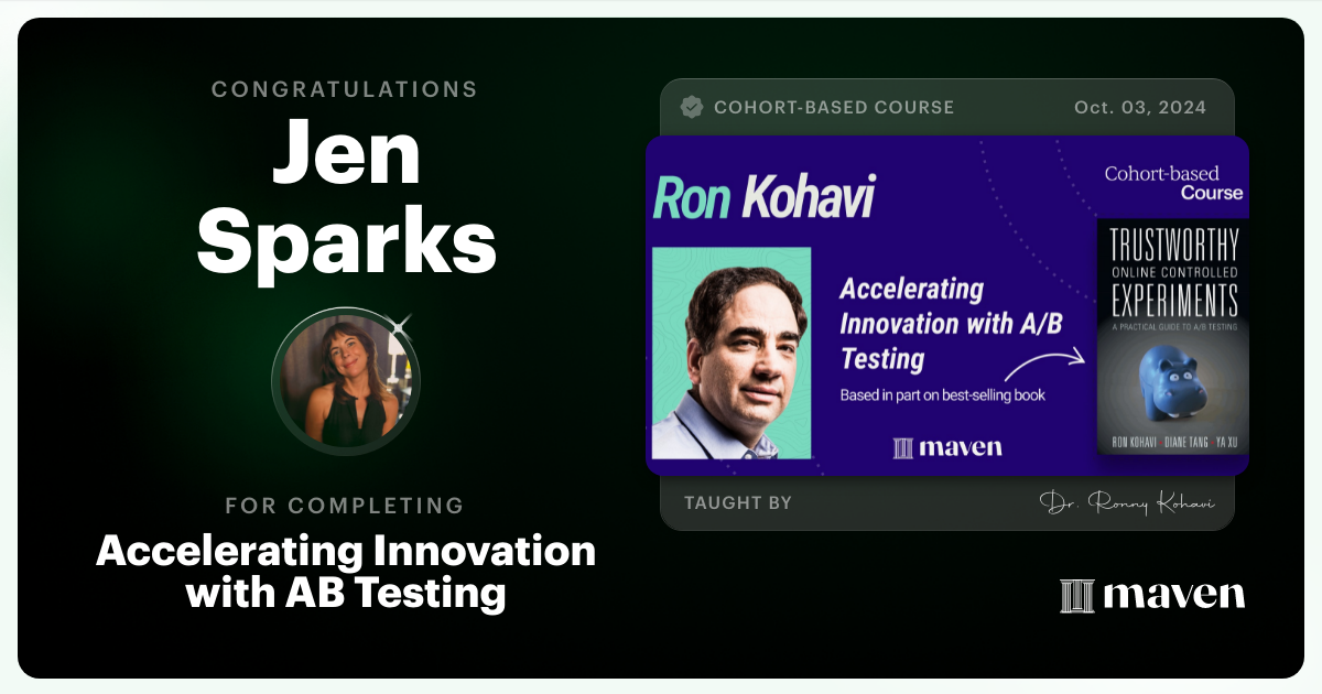 Certificate of Completion for Accelerating Innovation with A/B Testing