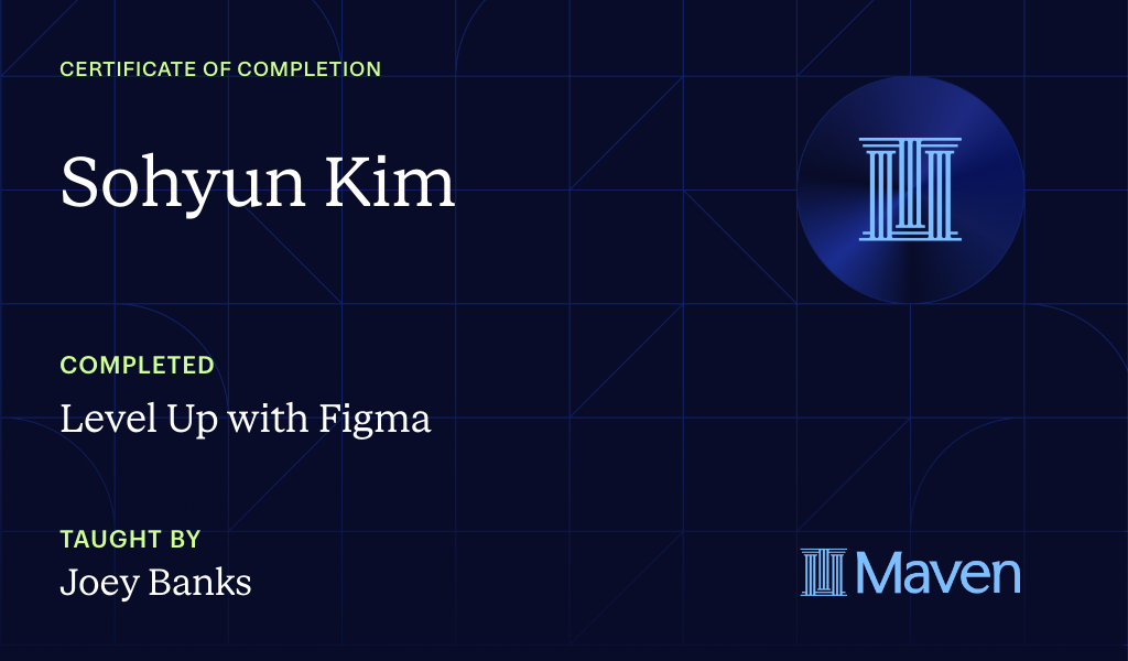 Certificate for Level Up with Figma