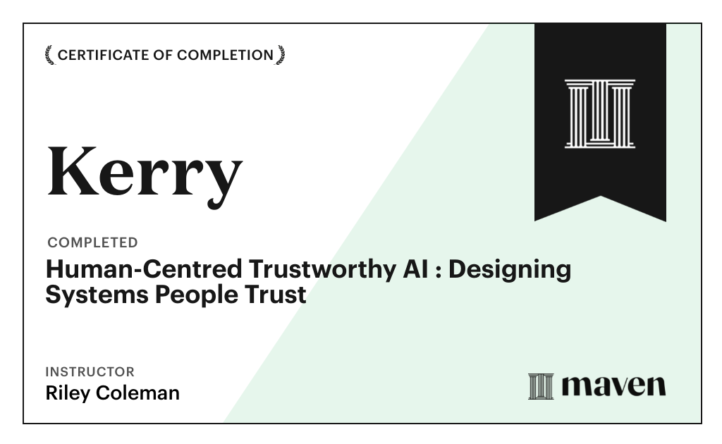 Certificate for Designing AI Users Trust
