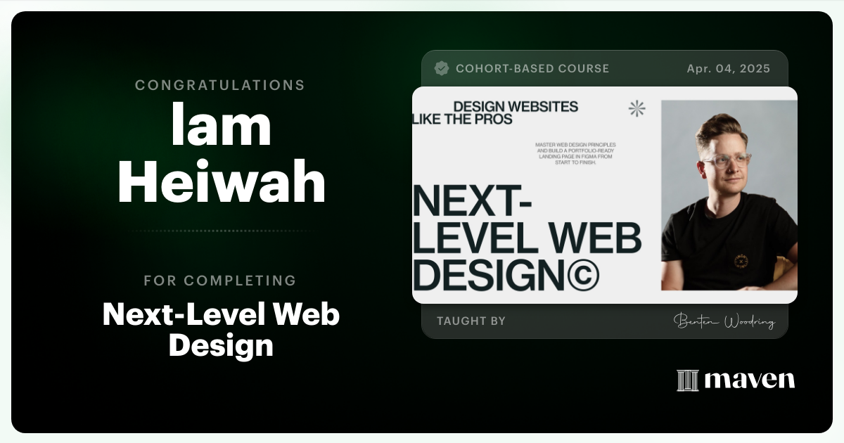 Certificate of Completion for Next-Level Web Design